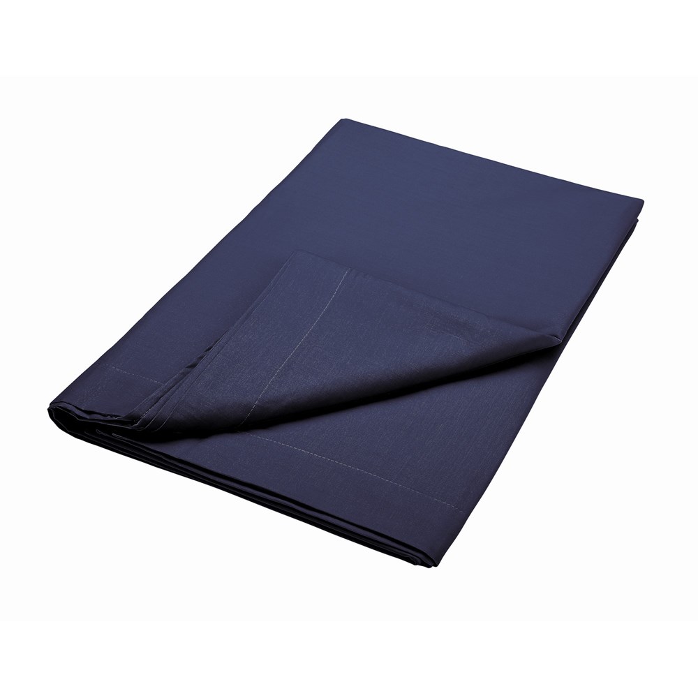 Plain Dye Flat Sheet By Bedeck of Belfast in Midnight Blue